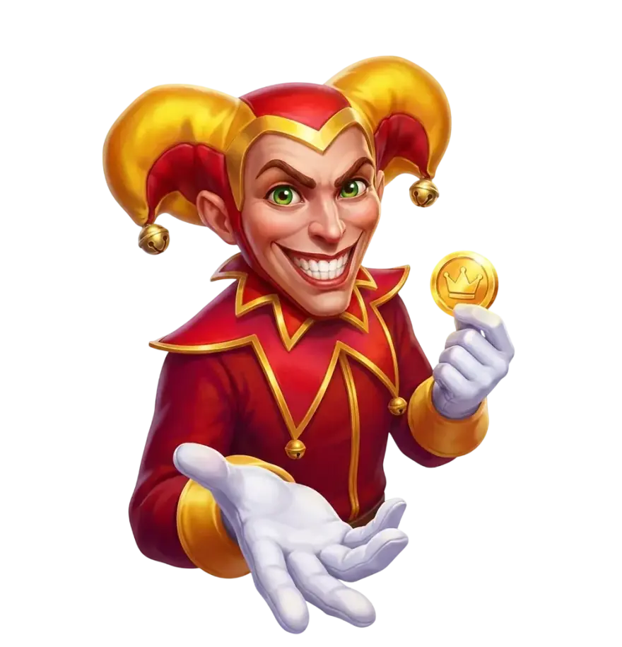 Royal Joker — joker presenting a golden crown coin